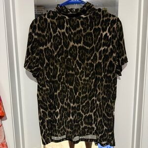 Anne Klein Animal Print Blouse | Size XL